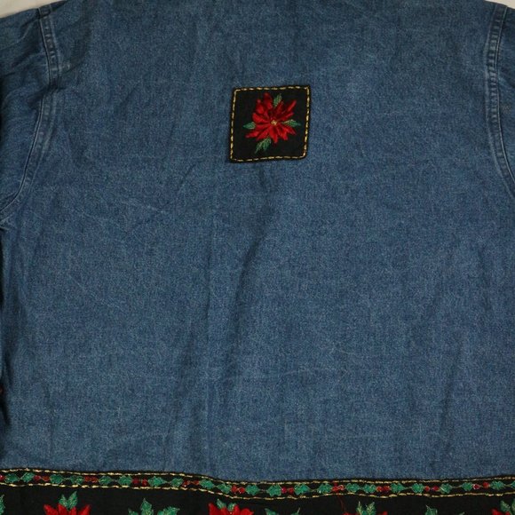 LIFESTYLE Vintage Embroidered Denim Jacket Sz Medium - Picture 10 of 15
